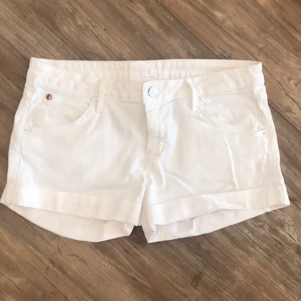 Hudson White Jean Shorts with Cuff
